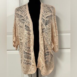 Dressbarn Plus Size Open Knit Cardigan Sweater